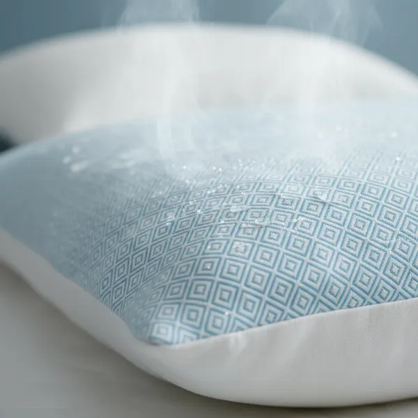 Close-up of Nest Bedding Easy Breather pillow's cooling Icecore fabric
