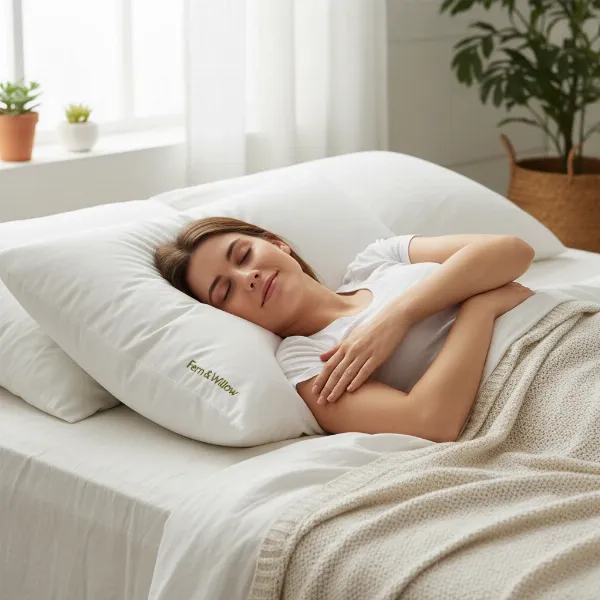 person sleeping soundly on their back with correct neck and spine alignment