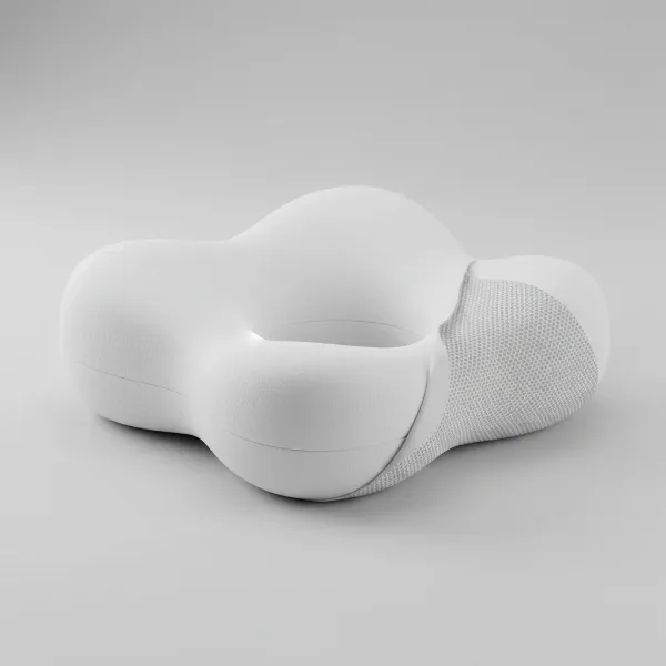 Osteo Cervical Pillow showing hollow center, memory foam, and cooling mesh cover for neck pain